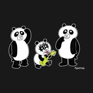 kiss panda with white stroke T-Shirt