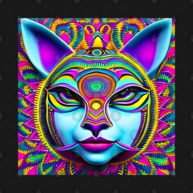 Catgirl DMTfied (23) - Trippy Psychedelic Art by TheThirdEye