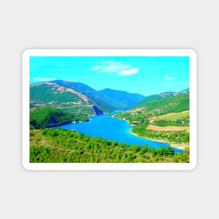 View from Fiastra at Lago di Fiastra surrounded by the Sibillini Magnet