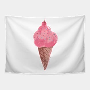 Strawberry Ice Cream with Sprinkles Tapestry