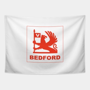 Retro Bedford trucks emblem - Bedford red print Tapestry