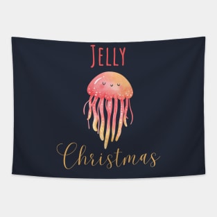 Merry Christmas cute jellyfish Tapestry