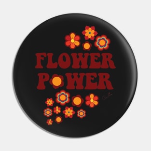 Black Multicolor Flower Power Seamless Repeat Pattern Pin