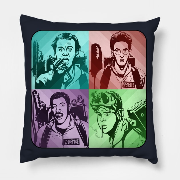 Bustin' (Ghostbusters) Pillow by PlaidDesign