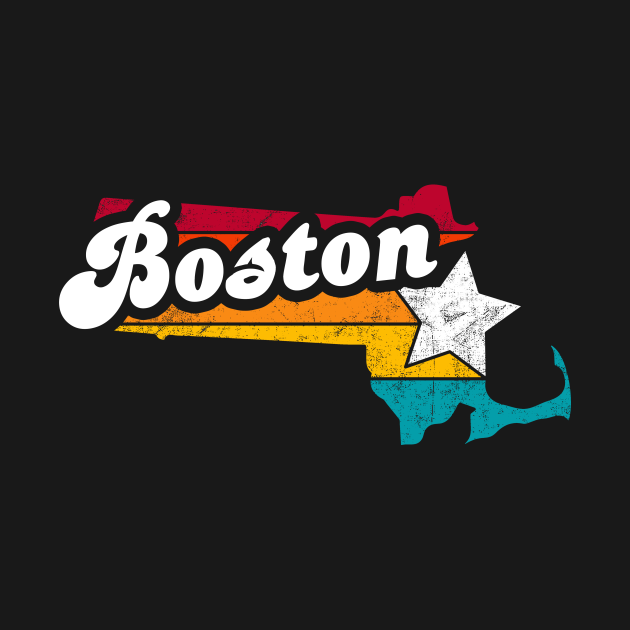 Discover Boston Massachusetts Vintage Distressed Souvenir - Boston Massachusetts - T-Shirt