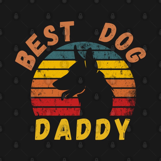 Vintage Best Dog Daddy Shirt Cool Father's Day Gift Retro T Shirt by SPOKN