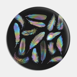 Iridescent Feathers Pin