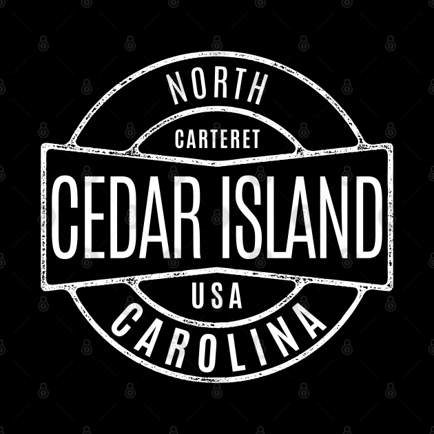 Cedar Island, NC Summertime Vintage Vacationing Badge by Contentarama