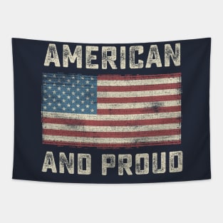 American And Proud USA Flag Military Tapestry