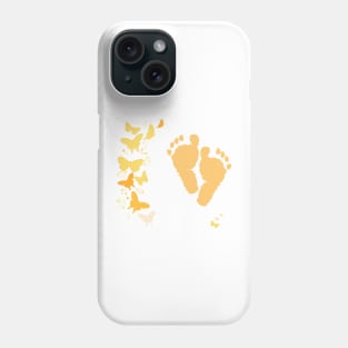 Baby foot prints with butterfly newborn baby Phone Case