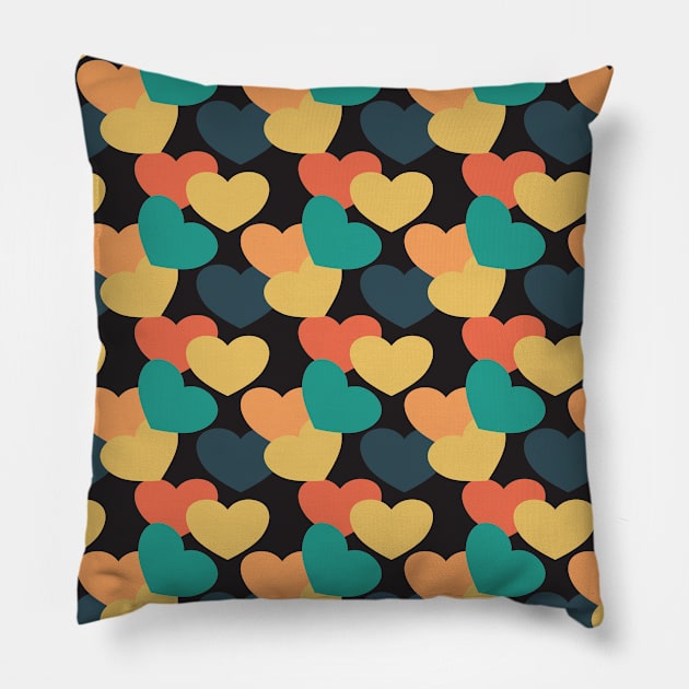 Retro heart pattern Pillow by Nice Surprise