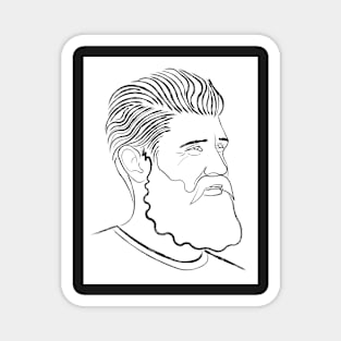 Bearded Man Line Portrait Magnet
