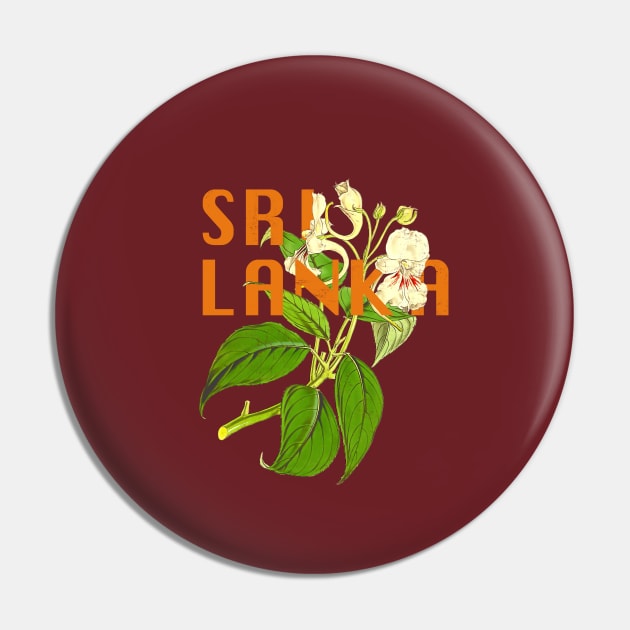 Sri Lanka Botanical Illustration Pin by Pico Originals