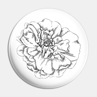 Black and White Rose Pin