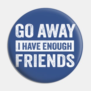 Go Away I Have Enough Friends Pin