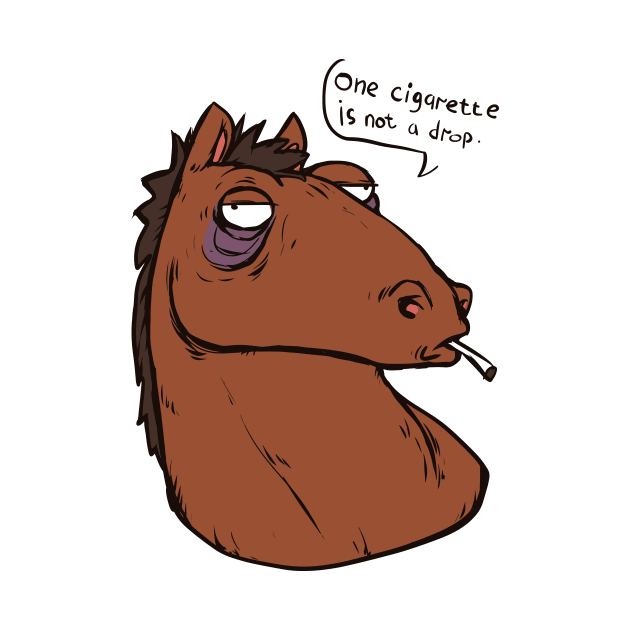 horse with a cigarette by GAlexV