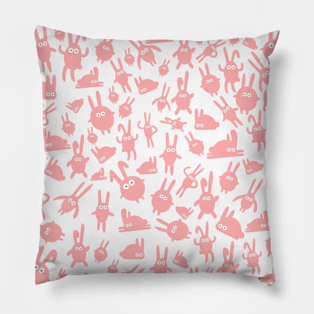 Pink bunnies Pillow by adrianserghie