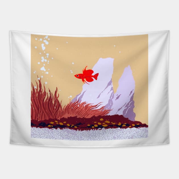 FISH TANK Tapestry by Amanda Visual