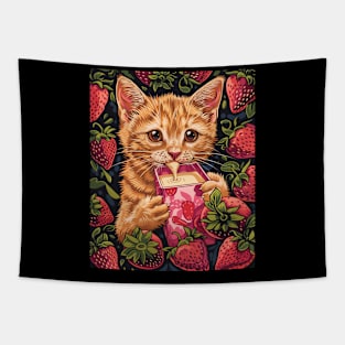 Cat Strawberry Inspiration Tapestry