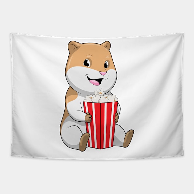 Hamster with Cone of Popcorn Tapestry by Markus Schnabel