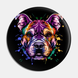 American Bully Watercolor Poster Artwork Pin