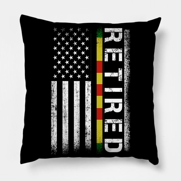 Retired Vietnam Veteran - Military Gift Pillow by Otis Patrick