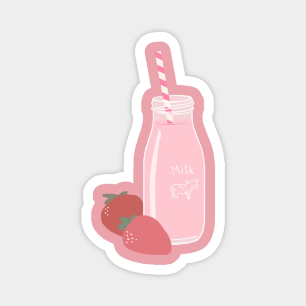 Strawberry Milk Magnet by littlemoondance