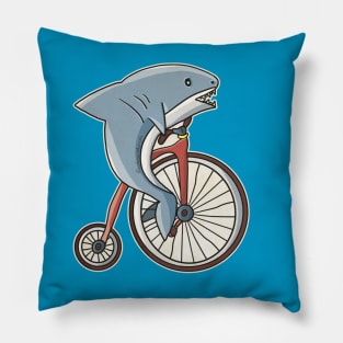 Shark On A Bike Pillow