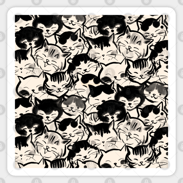 Happy cats faces - Cat - Sticker