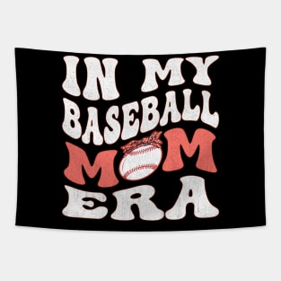 In My Baseball Mom Era Groovy Baseball lover Tapestry