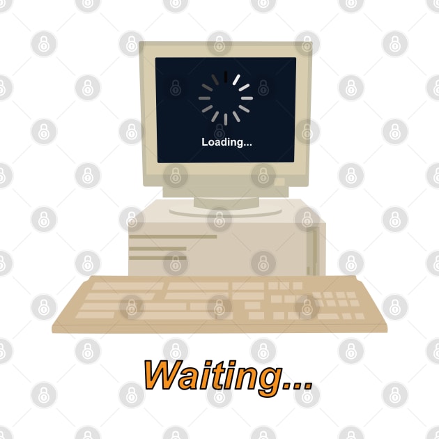 Old computer displaying the text Loading by GiCapgraphics