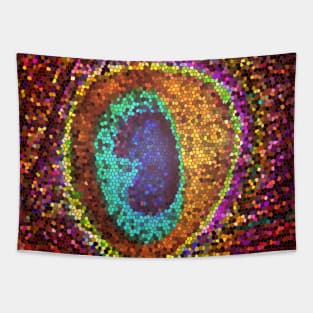Abstract Mosaic Peacock Tapestry