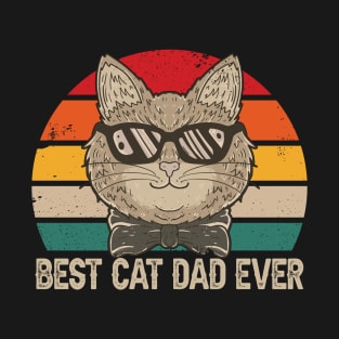 Retro Vintage Best Cat Dad Ever Funny Cat Daddy T-Shirt