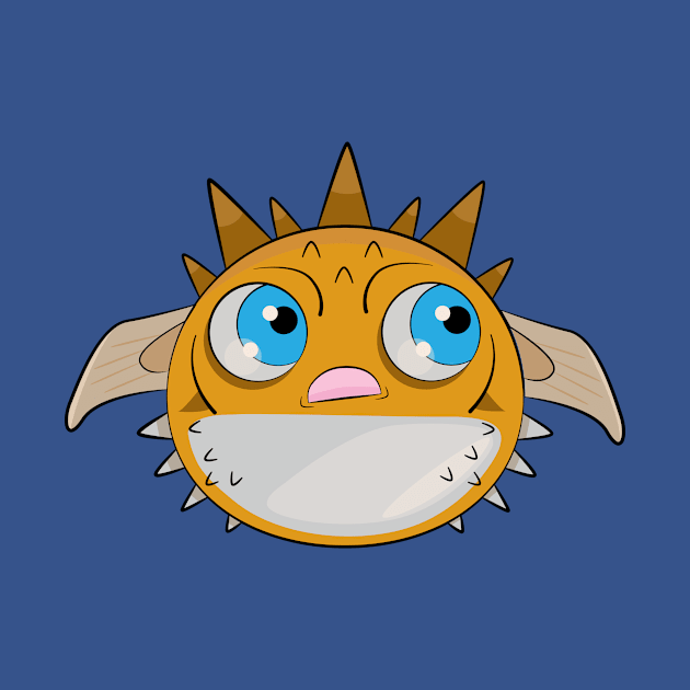 Angry fugu by Zjuka_draw