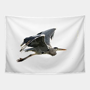 Heron In Flight Tapestry