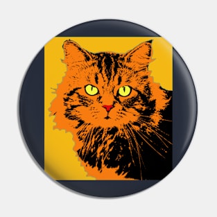 CAT POP ART ORANGE Pin