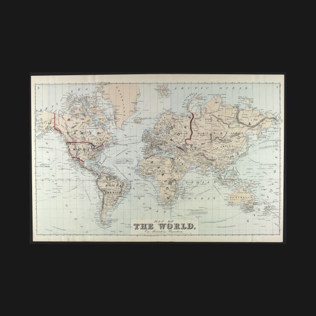 Vintage Map of The World (1875) by Bravuramedia