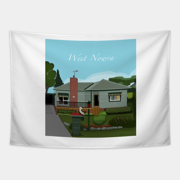 West Nowra Fibro House Tapestry by Donnahuntriss