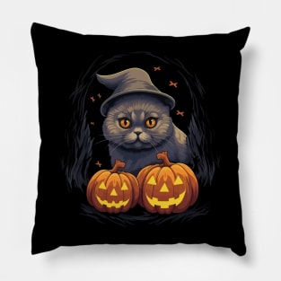 British Shorthair  Halloween Pillow