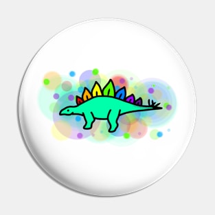 Rainbow Stegosaurus Pin