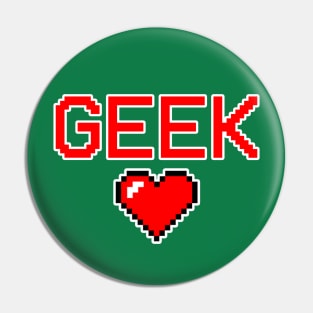 Pixel Heart Retro Video game Geek gift Pin