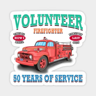 Volunteer Firefighter Fire Truck Novelty Gift Magnet