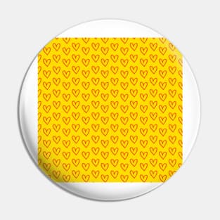 Yellow and red hearts pattern Pin