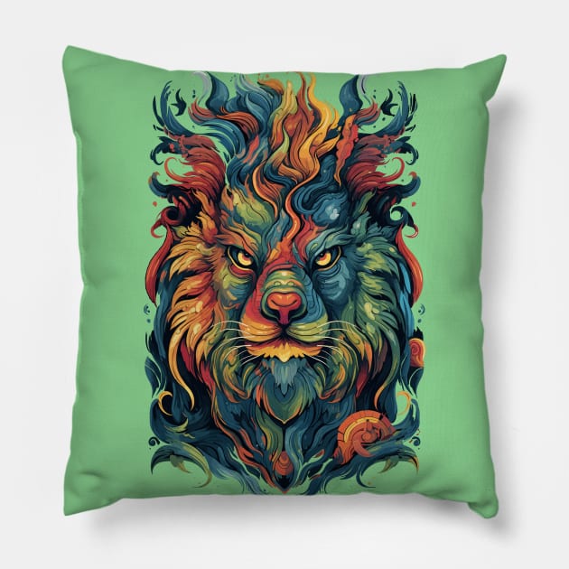 Zoomorphic Beasts - Lion Pillow by Peter Awax