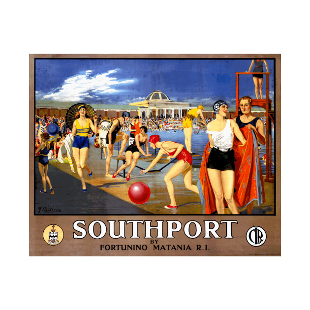 Vintage British Travel Poster: Southport by Naves