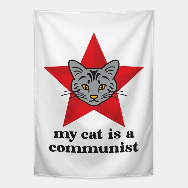 Russian Blue My Cat Is A Communist Tapestry by Inogitna Designs