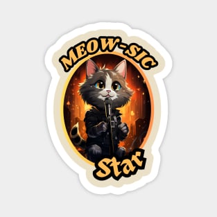 "Meow-sic Star: Cat Center Stage" Magnet