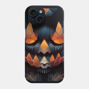 Halloween Scary Pumpkin Skeleton Flower Design Phone Case