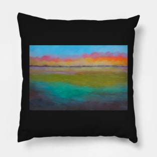 ocean island fire impressionist Pillow