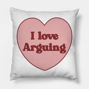 I love arguing heart aesthetic dollette coquette pink red Pillow